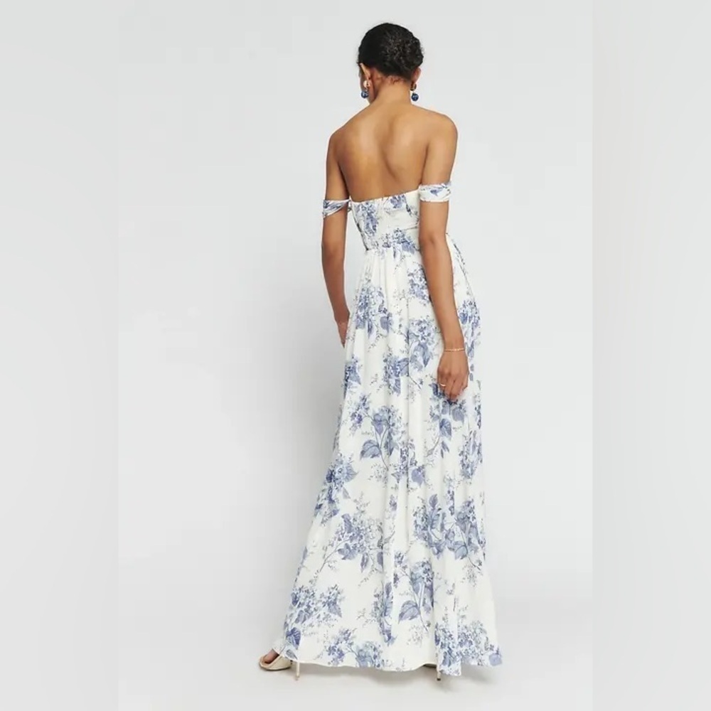 REFORMATION Jayde Pale Blue Floral Maxi Dress Size 2 NWT - Picture 10 of 12